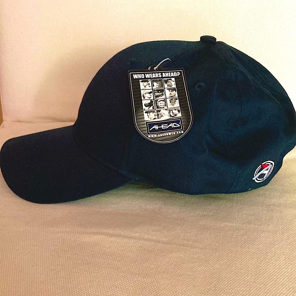 Caps/Hats! new, 4 navy blue ball caps by AHEAD. 
new, never worn.